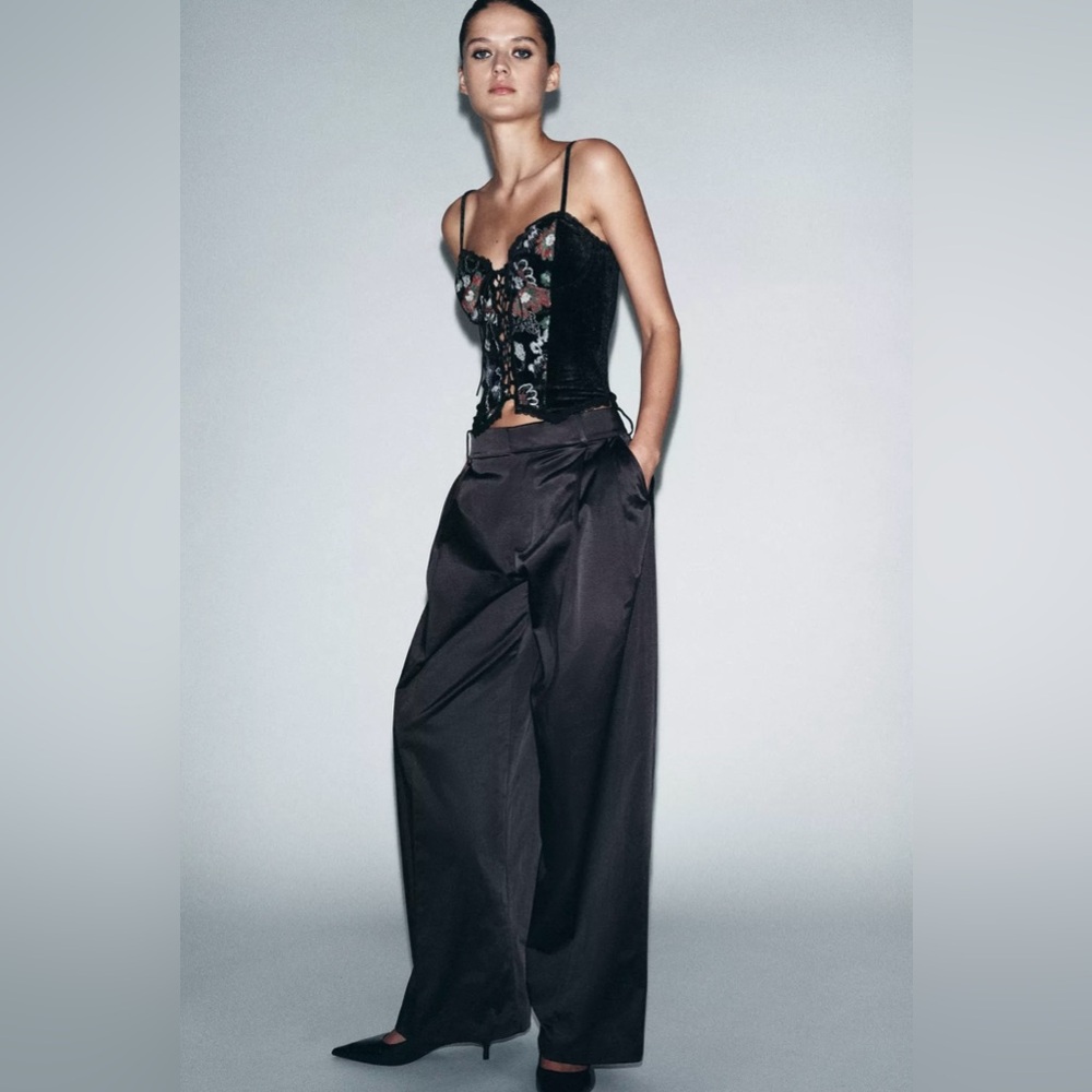 Zara Embroidered Velvet Corset